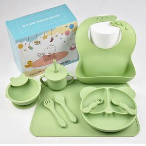 Juego de alimentación de silicona para bebés con forma de oso, plato, tenedor, cuchara, tazón con ventosa, apto para lavavajillas, utensilios de comedor para niños - Product Image 5