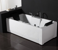Baignoire de massage rectangulaire de luxe pour 2 personnes avec jets d'hydrothérapie, spa intelligent en acrylique pour projets hôteliers