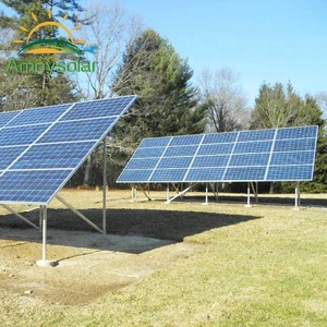 Amoysolar Manufacturer N-type Aluminium Solar Panel Single Pole Ground Mount System Dual <strong>Post</strong> <strong>Fixed</strong> Tilt Solar Screw Anchor - Product Image 5