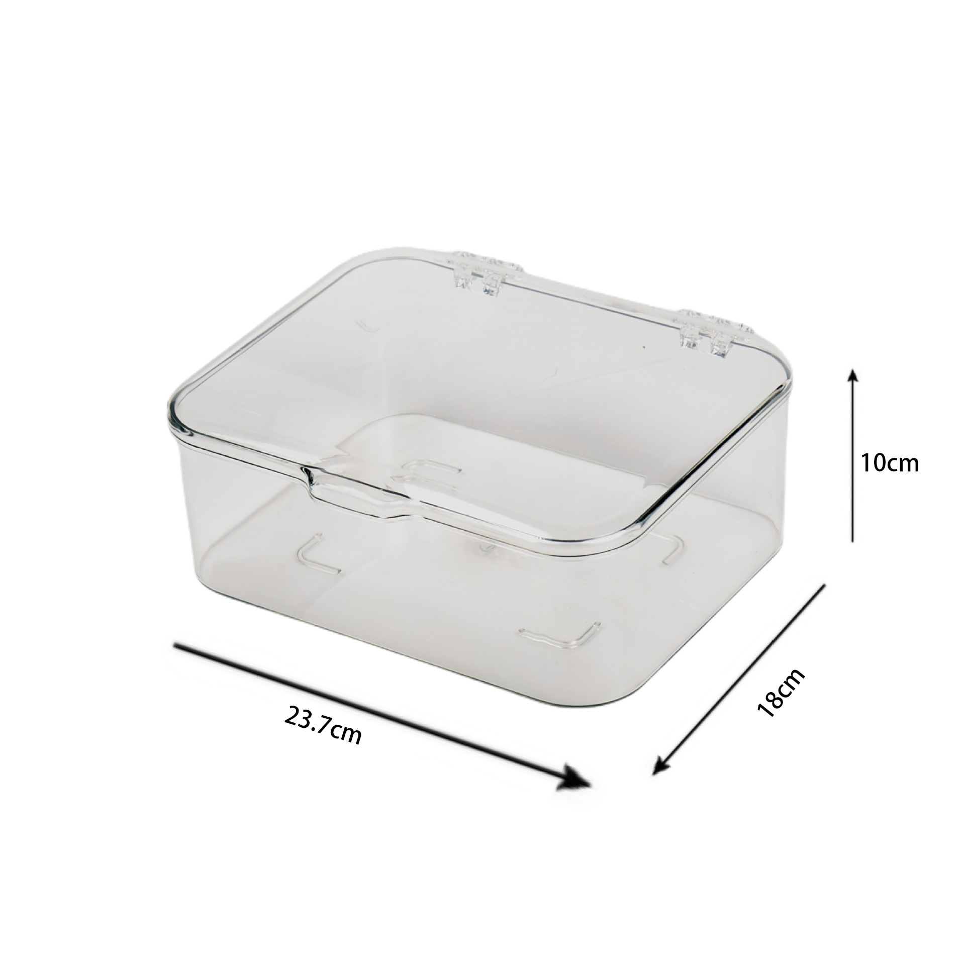 Caja de almacenamiento transparente con tapa abatible [Tamaño grande, sin empaquetar]