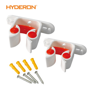 Hyderon <b>Mop</b> Holder <b>Wall</b> Mounted Metal Bracket With Plastic Clips For Bathroom And Toilet - Product Image 3