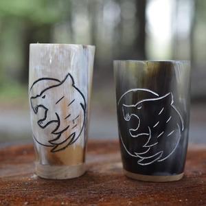 Haute qualité personnalisé fabriqué à la main sculpté en verre de corne naturelle classique pour la maison Restaurant inspiré Inde en gros pour le vin - Product Image 1