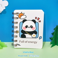 Carnet de notes mini INS Panda dessin animé à spirale, mignon et portable, format A7, avec texte inspirant, idéal pour les étudiants