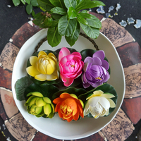 Ensemble de fleurs de nénuphar artificielles colorées décor d'étang flottant réaliste pour jardin Halloween pâques nouvel an chinois nouvel an