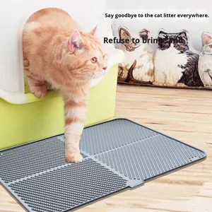 Grenzüberschreitende Neue Katzenstreu-Matte aus Silikon, Rutschfest, Faltbar, Extra Groß, Rechteckig, Guangdong Modell 0036, zur Vermeidung von Streuung - Product Image 2