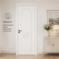 Porte intérieure en WPC avec motifs décoratifs pressés sous membrane, style minimaliste européen, écologique, résistante aux termites, pour villa, ISO CE