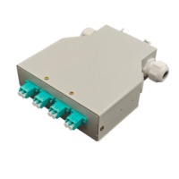 Boîtier de terminaison fibre optique 4 ports 8 fibres LC OM3 multimode sur rail DIN, compatible Ethernet 10G pour réseau LAN d'entreprise et FTTH