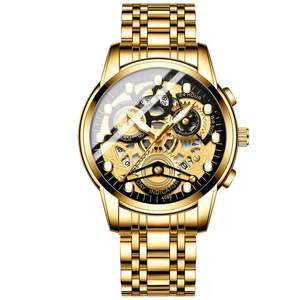 Reloj automático de lujo de alta gama personalizado 24K 18K oro real para hombre reloj mecánico de moissanita de diamante de laboratorio con bisel colorido helado - Product Image 6