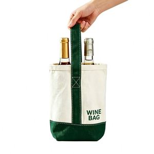 Sac fourre-tout personnalisé en toile de coton pour 2 bouteilles, écologique, réutilisable, avec logo imprimé, pour café, vin ou shopping - Product Image 3