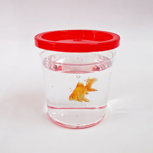 Pequeña pecera de plástico ecológica para acuario, rectángulo, Mini copa de pez <span class=keywords><strong>Betta</strong></span> con tapa, caja de embalaje - Product Image 4
