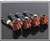 Pipe à tabac artisanale en bois de bruyère importé, grain flamme, style rustique naturel, classique, faite à la main, type Calabash