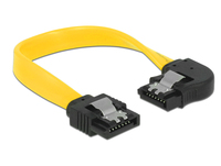 SATA III kabel Data 6Gbps 180 derajat bengkok sudut kiri dengan kait pengunci kompatibel untuk HDD dan SDD seri 3.0 kabel