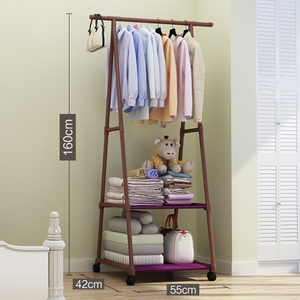 Vente en gros de porte-manteaux en métal pour chambre à coucher porte-manteaux suspendus au sol supports universels pliants triangulaires en fer pour le salon - Product Image 2