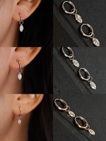 Lerca Boucles d'oreilles créoles en or massif 18 carats avec diamant de laboratoire marquise flottant, perçage laser, taille intérieure 6mm 9mm, pour femme, bijoux fins