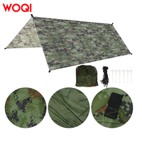 WOQI Luxe Grand Ultra-Léger Imperméable Flysheet Pare-Soleil Auvent Camping Tente Bâche Hamac Pluie Fly Pole pour une utilisation en plein air sur la plage