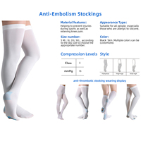 Matériaux de qualité hospitalière cuisse haute compression progressive chaussettes orteil cousu blanc 15-20 Mmhg anti-embolie bas de compression