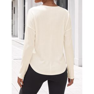 <b>Womens</b> Long Sleeve Henley Ribbed Knit Tunic <b>Top</b> Button Front All Seasons Viscose Cotton Blend - Product Image 4