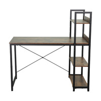 Bureau d'ordinateur en métal CHICON simple avec couvercle amovible, design convertible, étagère intégrée pour la maison, la chambre ou le bureau