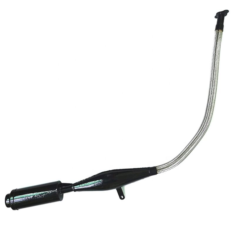 Black Soft Stroke Motorized Bike 49cc Muffler for 80cc Bicycle Engine Kit  50cc Exhaust Pipe Racing Parts