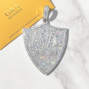 Pendentif en argent sterling avec diamants glacés Yu Ying, testeur de diamants, moissanite, pour chaîne cubaine, collection de charmes haut de gamme - Product Image 3