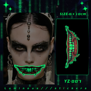 Tatuajes Temporales de Halloween con Diseño de Boca <span class=keywords><strong>Grande</strong></span> de Vampiro, Tatuajes Faciales con Efecto de Sangre, Resistentes al Agua, para Mujeres y Hombres - Product Image 4