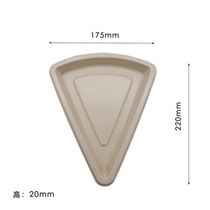 Placas triangulares Bagazo desechable Bandeja para hornear pizza Fondo de junta <span class=keywords><strong>triangular</strong></span> - Product Image 3