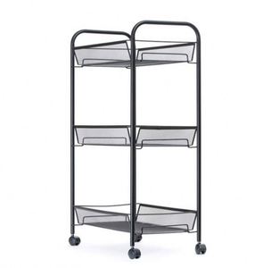 Chariot de Rangement en Métal à 3 Niveaux avec Roulettes, Organisateur de Cuisine, Supports et Étagères en Fer, Personnalisable avec Logo, Chariot Utilitaire Mobile Soudé - Product Image 4