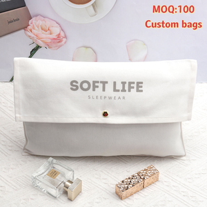 Customized Thick Cotton Dust Bag Muslin Cotton Canvas Gift Pouch With Flap Twill Cotton Envelope Pouch Button for Gift Packaging - Product Image 2