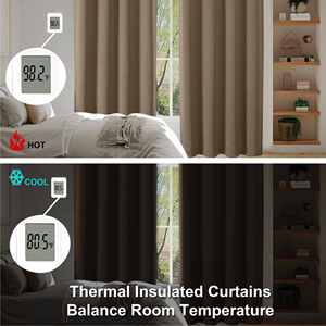 OWENIE Blackout Curtain <strong>Blinds</strong> - Rod Pocket Solid Thermal Insulated Window Treatment Blackout Drapes for Bedroom and Living Room - Product Image 6