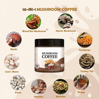 Poudre de champignons en gros OEM 10 en 1, mélange de café Arabica 6 en 1, café aux champignons Robusta