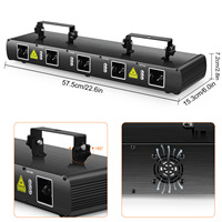Nouvelle télécommande pour éclairage laser LED à 4/5 têtes, RGBCY, activé par le son, pour scène, bar, KTV