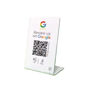 NTAG 213/215/216 Mini support de menu NFC en acrylique sans contact RFID & QR Code Tag Fréquence 13.56MHz