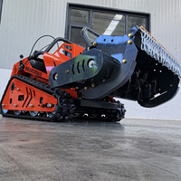 Tondeuse robotisée télécommandée à chenilles en caoutchouc tout-terrain, moteur à essence de qualité industrielle CE EPA, pour usage agricole