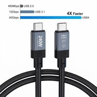 Cable USB4 de 40 Gbps de Super Velocidad, 240 W, 5 A, Carga Rápida PD, Cable Tipo C Compatible con Thunderbolt 3 para Laptop, Monitor, Teléfono