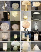 JYLIGHTING Lampe de table design moderne Base en marbre naturel de luxe Télécommande élégante lampe de chevet de forme ovale pour vivre