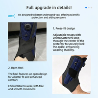 Attelle de cheville respirante en maille JIAYAO avec sangles de compression croisée pour entorses de la cheville, fractures et récupération post-opératoire (unisexe)