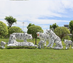 Bán Buôn Tùy Chỉnh Trắng Tiger Bộ Điêu Khắc Nhà Sản Xuất Cung Cấp Lớn Tiger Tượng Động Vật Nghệ Thuật Cho Ngoài Trời Trang Trí Nội Thất Điêu Khắc - Product Image 6