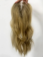 Novedad en peluquín de cabello humano europeo alineado con cutícula 100% para mujer, tupé de cabello humano mono rubio ceniza 3x5 5x6
