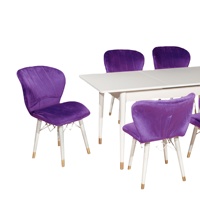 Ensemble de table à manger extensible, style européen moderne de luxe, best-seller, 6 chaises, économique, extensible pour hôtel, table en marbre économique