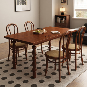Moderno nordico casale leggero di lusso in legno massello tavolo da pranzo forma rettangolare colonna romana gambe <span class=keywords><strong>mobili</strong></span> per la casa - Product Image 5