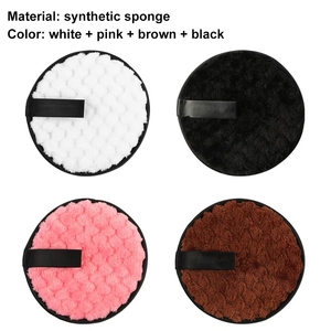 Nhà Máy Vòng Hình Dạng Được Xây Dựng Trong Miếng Bọt Biển Tái Sử Dụng Ma Thuật Trên Khuôn Mặt Trang Điểm Remover Miếng Bọt Biển Làm Sạch Pad Mặt Làm Sạch Phun In - Product Image 4