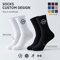 Chaussettes habillées côtelées respirantes pour hommes en coton peigné avec logo personnalisé, emballage en sac à fermeture éclair givré, marque privée OEM, vente en gros