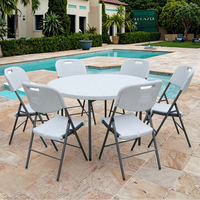 Table pliante en plastique durable et légère pour la salle à manger Hôtel École Entrée Villa Utilisation extérieure Design contemporain pour l'hôpital