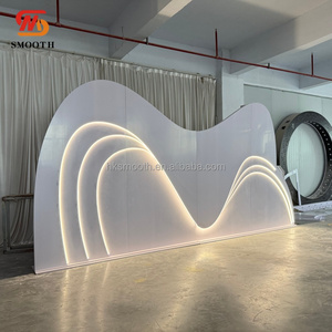 Smooth Acrylic Wave Shape Backdrop LED <b>Light</b> Panel Modern Wedding Decoration Craft Stand - Product Image 2