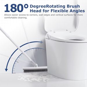 For 3-in-1 Eco-Friendly Stainless Steel Handle Nylon Brush Multifunctional Toilet Cleaning <b>Mop</b> & Sweep <b>Floor</b> Scrub Brush - Product Image 5