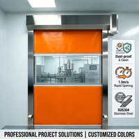 Puerta Rápida Antipolvo con Marco de Acero Inoxidable para Cuarto Limpio, Puerta de Alta Velocidad para Procesamiento de Alimentos