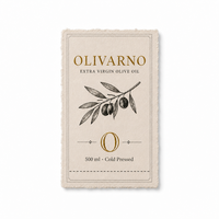 Étiquettes en papier faites à la main avec bords déchirés personnalisés, estampage à chaud en or pour l'emballage des bouteilles d'huile d'olive, autocollant à texture naturelle