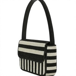 Women's Handmade <b>Beaded</b> Crystal Pearl <b>Handbags</b> with Polyester Lining Shoulder/Cross-Body Strap for Wedding - Product Image 4