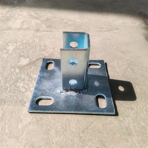 4 Holes Square Mount Strut Post Base For 1-5/8&quot; Single Channel Solar Panel Bracket - Product Image 5