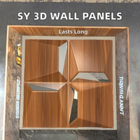 Panneaux muraux en PVC à grain de bois géométrique 3D modernes, miroir, durables, imperméables, anti-moisissures, pour intérieur et extérieur, hôtel, chambre à coucher, salon